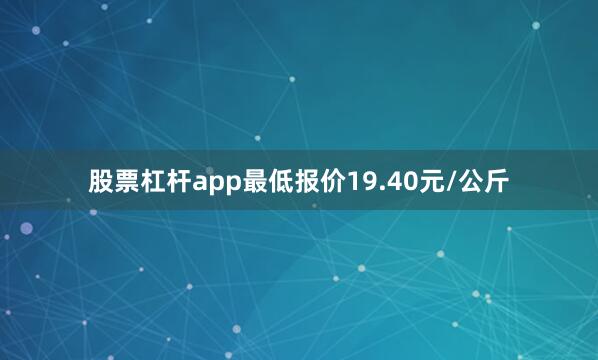 股票杠杆app最低报价19.40元/公斤